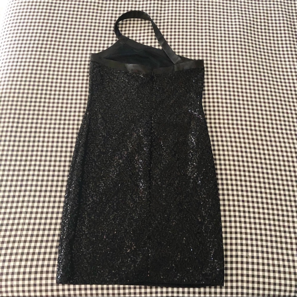 ARMANI COLLEZIONI Sequin Cocktail Dress Black